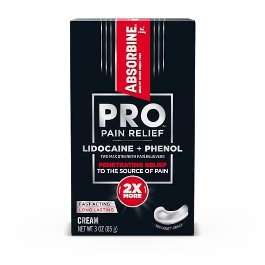 Absorbine Jr. PRO Max Strength Lidocaine Cream - Fast-Acting Numbing Pain Relief for Nerve, Muscle, Joint Discomfort - Non-Greasy, 3oz Tube