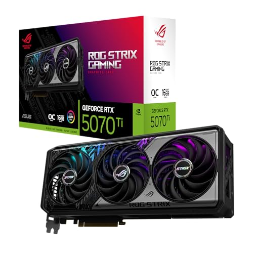 ASUS ROG Strix GeForce RTX 5070 Ti 16 Go GDDR7 OC Edition Carte vidéo ROG-STRIX-RTX5070TI-O16G-GAMING