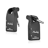  Muslady Transmisor y Receptor Sistema de Guitarra Inalámbrica 2.4GHz Batería de Litio Recargable Incorporada Rango de Transmisión 30M para Bajo Guitarra Eléctrica (negro)