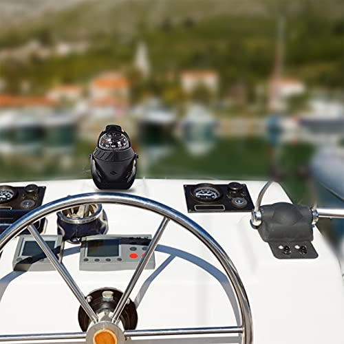 Brújula marina digital con luz LED 12V para barco miniatura 5