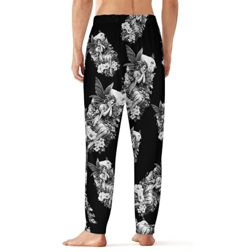 Elfs Fairys Butterflys Florals Men's Pajama Pants Lounge Pant Sleepwear PJ Bottoms2