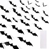 DERAYEE ハロウィン コウモリ 飾り ステッカー 160枚セット PVC製 3D立体 インテリア DIY 窓飾り お部屋飾り 店舗 学園祭 お化け屋敷仮装 パーティー