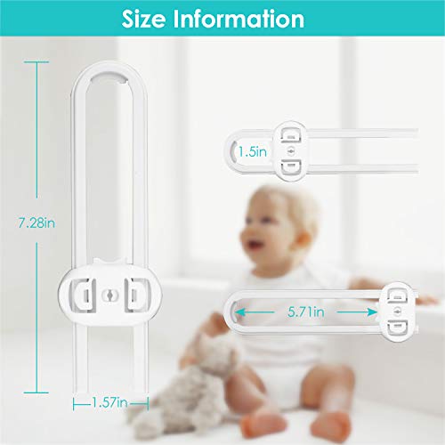 image for Luxsports 4 Pack Child Safety Strap Locks and Adjustable U Shaped Slid