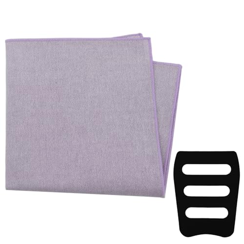 GHTIYLP Cotton Men's Handkerchiefs Solid Color Handkerchief for Men with Pocket Square Holder for Wedding Daily Party (Lavender)