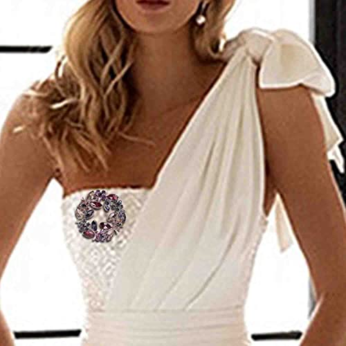 Image of Crystal Pearl Flower Brooches Pins Fashion Beautiful Created Rhinestone Floral Brooch Good Idea for Party Dance Wedding Banquet for Elegant Women Girl