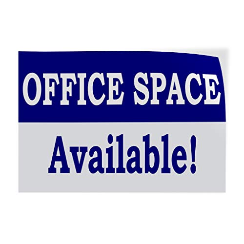 Decal Sticker Multiple Sizes Office Space Available Rent Lease Business Office for Rent Outdoor Store Sign Blue - 14inx10in, One Sticker