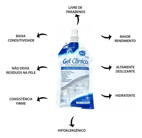 Kit com 3 Gel Clínico De Contato Condutor Ultrassom 100 Ml