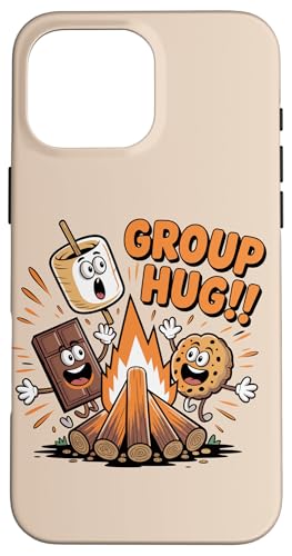 Group Hug Marshmallow Campfire Snack Divertido Camping Carcasa para iPhone 16 Pro Max