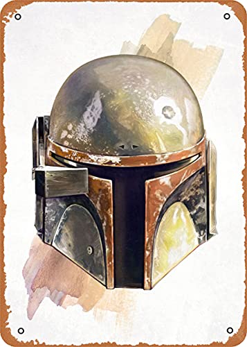Boba Fett Helmet 2 Mandalorian Helmets Retro Vintage Decorative Metal Tin Sign 8X12 Inch #TOP1