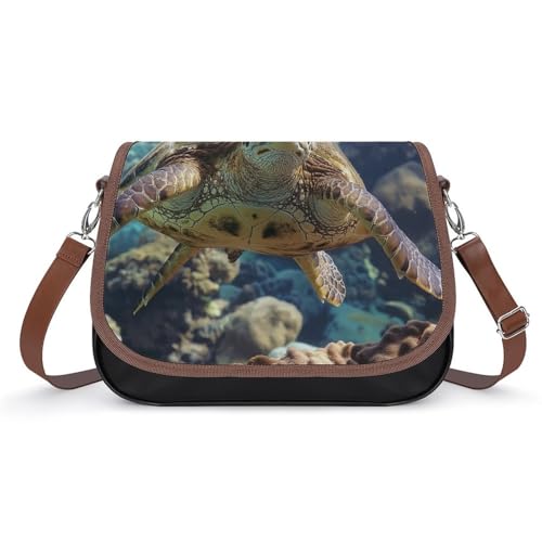 Sacoche en cuir tortue de mer haut de gamme pour femme