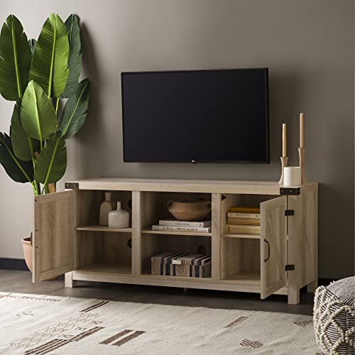 image for Walker Edison Georgetown Modern Farmhouse Double Barn Door TV Stand fo