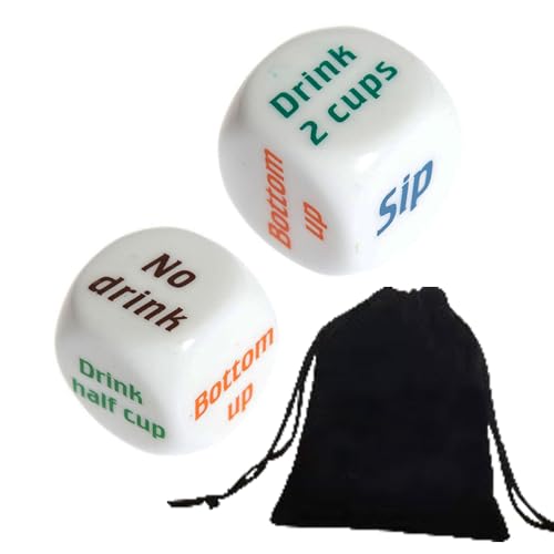 Luxuriöse 2 lustige Trinkwürfel für Junggesellinnenabschiede, Partywürfel, Kneipenspiel-Würfel, freche Partywürfel, Paar-Würfel