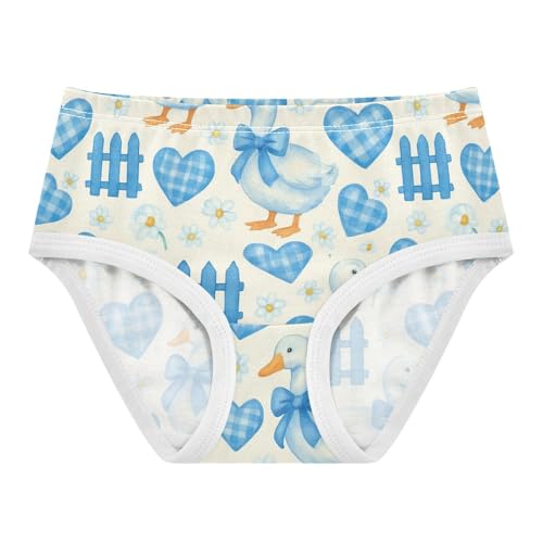 Joisal White Ducks Blue Ribbon Bows Girls Underwear Toddlers 2t Cotton Panties for Girl Cartoon Briefs Kids Undies - Main Image