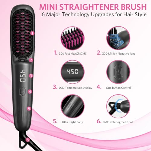 Cepillo alisador para cabello 2 en 1 con 9 temperaturas miniatura 2