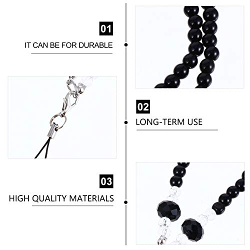 ULTECHNOVO 3 Peças de Contas Talabartes de Pulseira de Telefone de Cristal Talabartes de Pescoço de