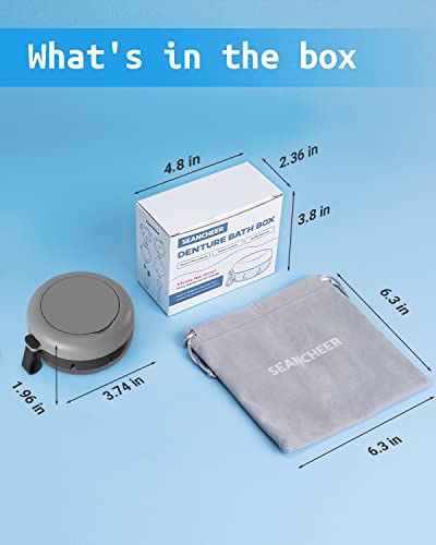 Denture Bath Case, Denture Cup, Leak Proof Portable Retainer Case, Denture Cleaning Kit With Cleaner Brush, Denture Box With Strainer & Mirror, Denture Case For Aligner Retainer Mouth Guard #TOP6