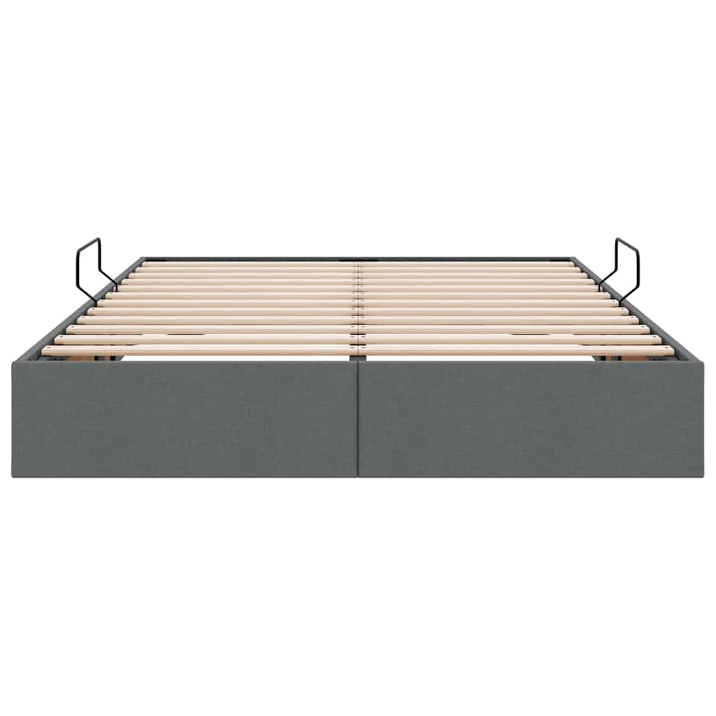 Design moderno in tessuto Con contenitore idraulico Grigio scuro 135x190 cm