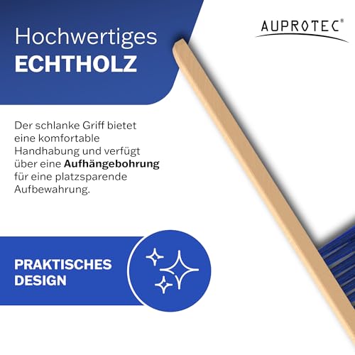 AUPROTEC Schneebesen Auto Holz/Handfeger Auto Schnee/Schneebesen Auto lackschonend/Besen Auto Schnee/Auto Besen Winter/Schneebürste Auto Weich/Schneefeger Auto mit Holzgriff
