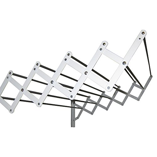 Sauvic 89755-Séchoir Extensible, plastifié Blanc avec 10 Barres en Aluminium, 80 cm.