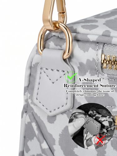 Image of Pure Colour Crossbody Bag Bum Bag for Women,Spacious Purse Fanny Packs Belt Bag,Oversized Bum Bag (Light Grey Leopard Bum Bag)