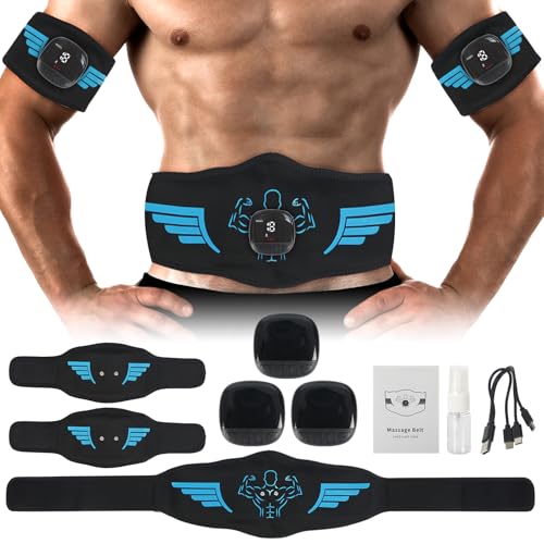 GDWD EMS - EMS - EMS - Estimulador muscular eléctrico para hombres y mujeres, con 10 modos y 30 intensidades, indicación del consumo de calorías, estimulación muscular para abdomen/brazo/pierna