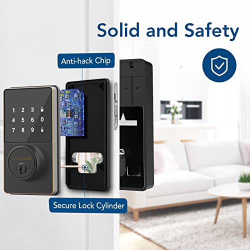Wifi Smart Lock, Keyless Entry Door Lock With Touchscreen Keypad, Remotely Control, Easy To Install, Wi-Fi & Bluetooth Electronic Deadbolt Works With Alexa, Security Deadbolt Lock Idea For Front Door #TOP3
