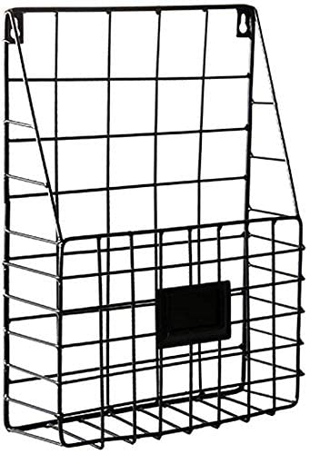 INDIAN DECOR. 38480 File Shelf, Nordic Simple Iron Wall Hanging Hanging Wall Shelf Storage Rack Wall Magazine Rack Magazine Rack (Color : Black, Size : 26 * 8 * 36CM)