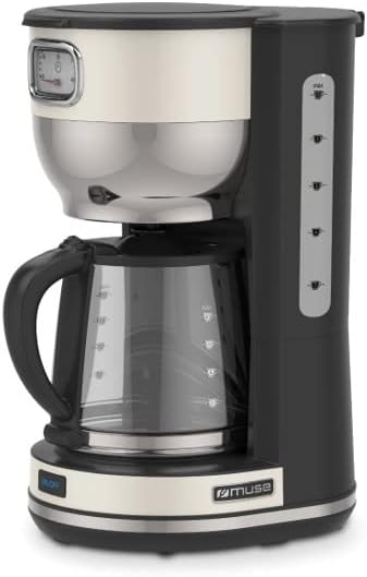 Muse Macchina da caffè MS-220 SC | con brocca in vetro, display analogico per mantenere il caldo, capacità 10 tazze, acciaio inox, beige Muse Macchina da caffè MS-220 SC | con brocca in vetro, display analogico per mantenere il caldo, capacità 10 tazze, acciaio inox, beige