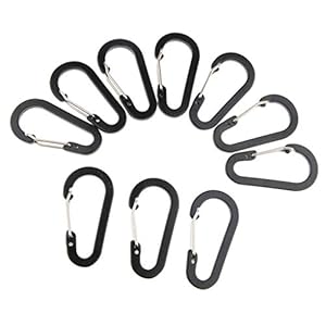 Kbolae New Aluminium Karabinerhaken Schwarz, 10 Stück