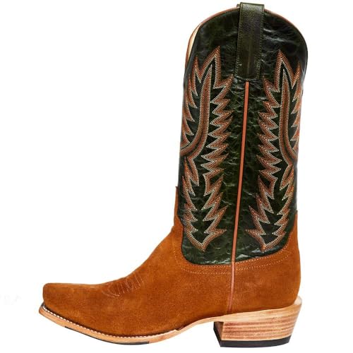 Horsepower Men's Top Hand Camel Suede Roughout 13" Emerald Green Top Boot Tan 9.5 D3