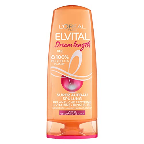 L'Oréal Paris Elvital Balsamo contro le doppie punte, per capelli fragili, con olio di ricino, Dream Length Super Balsamo per capelli, 1 x 250 ml