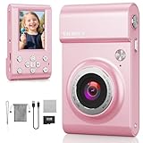 Cámara digital para niños de 64 MP, cámara de fotos para niños, cámara digital con zoom digital de 18 x, cámara compacta con pantalla LCD de 2,4 pulgadas, tarjeta de memoria micro de 32 G para niños, adolescentes, estudiantes principiantes