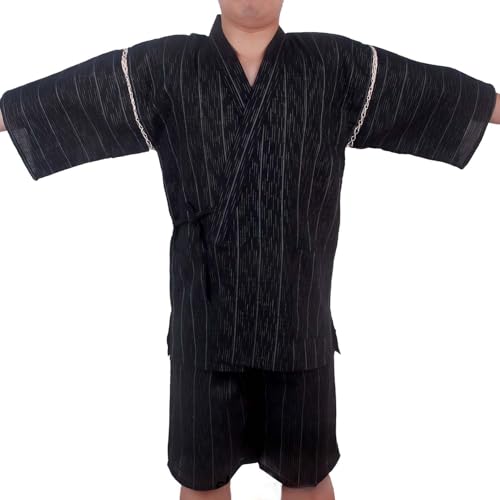 Fendawn Strive Classical Japanese Style Pajamas, Vintage Cotton Bathrobe Kimono Pajamas Men's Casual Clothes Thin Breathable, Style F64