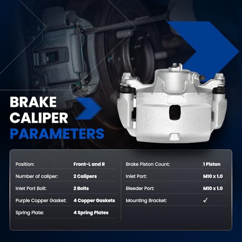 Image of Front Brake Caliper Assembly Replaces for 19B2660 19B2661, Compatible with Acura ILX 2013-2015 1.5L 2.0L 2.4L, Compatible with Honda Accord 2003-2017 2.4L, for Civic 2016-2021 1.5L 2.0L