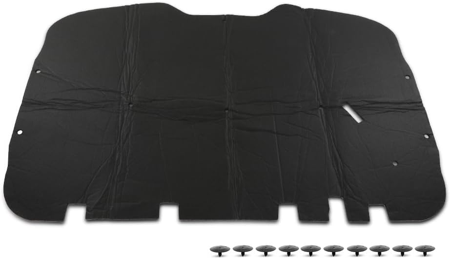 LQI Hood Insulation Pad 1/2" with Clips Compatible with Chevy Tahoe Suburban 1500 2500 2000-2006 Black PET
