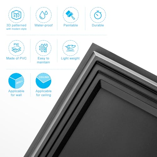 Image of Art3d 33-Pack Accent 3D Textured Wall Panels, 11.8 x 11.8 in, Black | Wipe Clean, PVC, Water Repellent, Impact Proof, Scratch Resist, Great for Living Room, Bedroom, Gaming Room, Office
