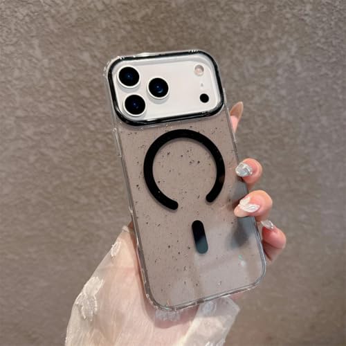 Étui de chargement sans fil pour iPhone 16 Coque magnétique noir TPU transparent