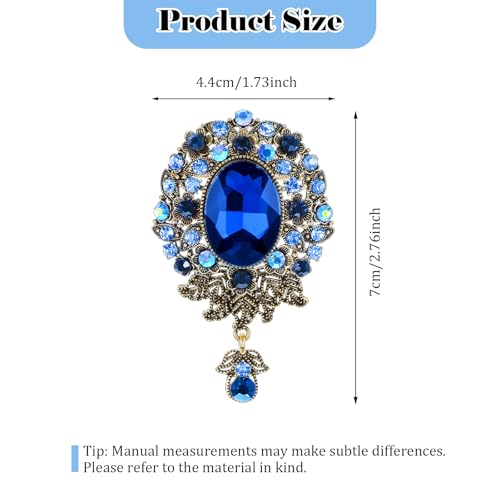 Image of Brooch For Women Suit, Mabor Vintage Teardrop Brooch Pin for Men Crystal Elegant Flower Badge Brooches Laple Pins Corsage for Clothes Dress Hats Bags Brooch Jewelry