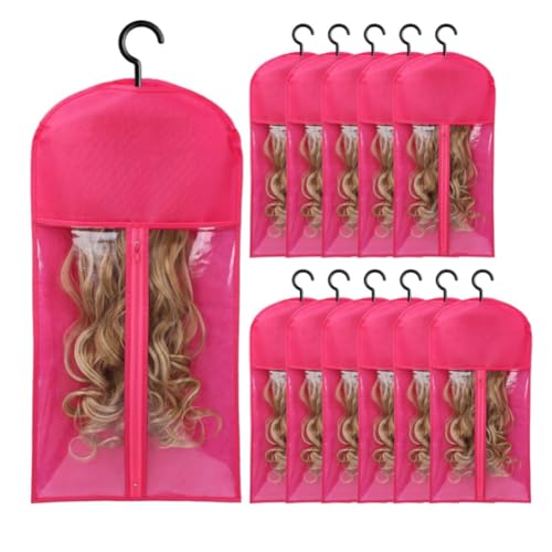 Support perruque avec cintre pour rangement d'extensions cheveux x12
