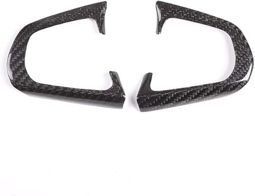 Miniatura 2 de YIWANG Marco de botón para volante de coche de fibra de carbono real, 2 piezas para BMW serie 5 G30 2018 2019 accesorio de automóvil