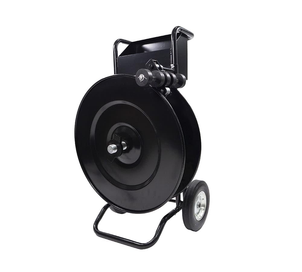 Mytee Products Strapping Cart & Coil Banding Dispenser for Poly (PP), Plastic - 8" or 16" Core Size & Advanced Roller Brake System - Steel Banding