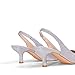 DREAM PAIRS Women’s Closed Toe Kitten Heels Pointed Toe Slingback Low Heels Dress Bridal Wedding Pumps Shoes,Size 8,Silver-Glitter,SDPU2334W-1