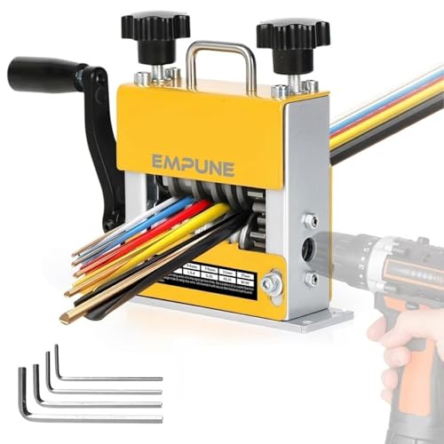Image of 6-in-1 Manual Wire Stripper Machine with Hand Crank & Drill-Operated Auto Mode, 1-17mm Cable Stripping Tool, 5 Carbide Blades & 6 Tracks, Copper Wire Peeler for Scrap Recycling, Kabadi, Electrician