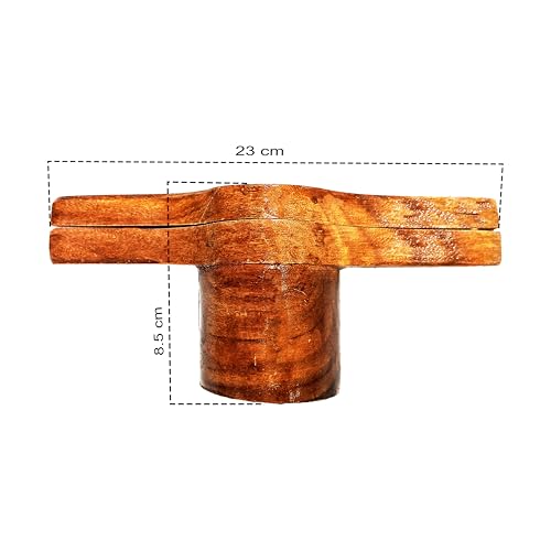 Image of Handmade Wooden Idiyappam Maker Kitchen Press Tool - Hand Press Maker - Sev Sancha Maker with Brass Bottom Sheet (Pack of 1)
