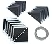 Rug Grippers Carpet Rubber Anti-skid Pad with Rug Double Sided Tape (12PCS , Black)