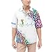Summer Golf Hawaii Print Button-Down Shirt with Golfer Girl and Colorful Jaguar Pattern Graphic On it for Golfer 5XL