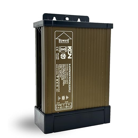 Image of Ansh Enterprise 12VDC Output SMPS, 400W 33.3Amps RAIN Proof SMPS, Input 180-264V AC | IP43 Waterproof, DC Switching Switch for Power Supply Strip, LED Panels, CCTV Made in India (Pack of 1)