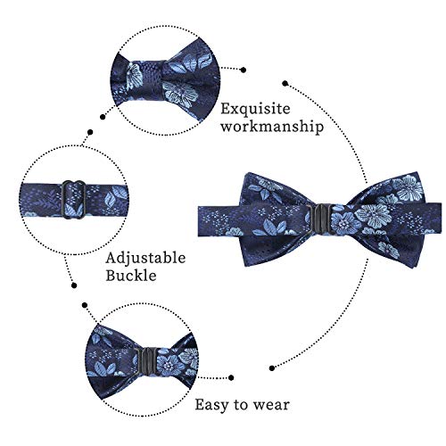 Image of HISDERN Bow Ties for Boys Pre Tied Toddler Bow Tie Adjustable Kids Bowties Clip On Fun Patterned Bowties for Wedding Party