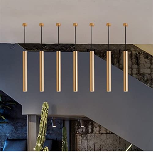 Lámpara colgante de tubo para comedor y cocina iluminación cilíndrica de techo 4