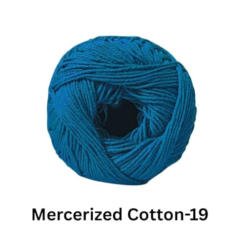Image of VCR 4 Ply Royal Blue 100% Mercerized Cotton Yarn, 60 Grams Hank, 190 Meters Length, Cotton Combed Ball, Smooth and Glossy Crochet Yarn for Crochet and Knitting, Pack of 1, Suitable for DIY Crafts